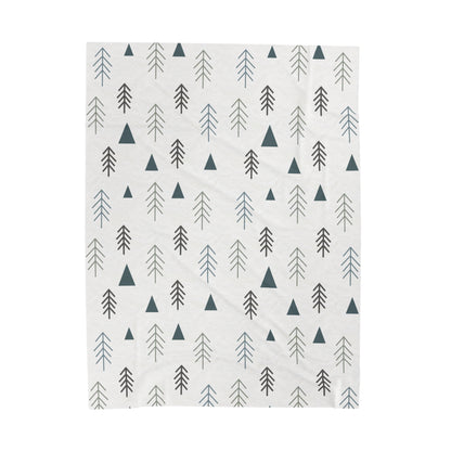 Minimal Pines Velveteen Plush Blanket