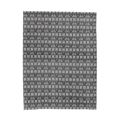 Gray Festive Forest Velveteen Plush Blanket