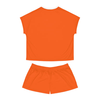 Womens Orange Short Pajama Set