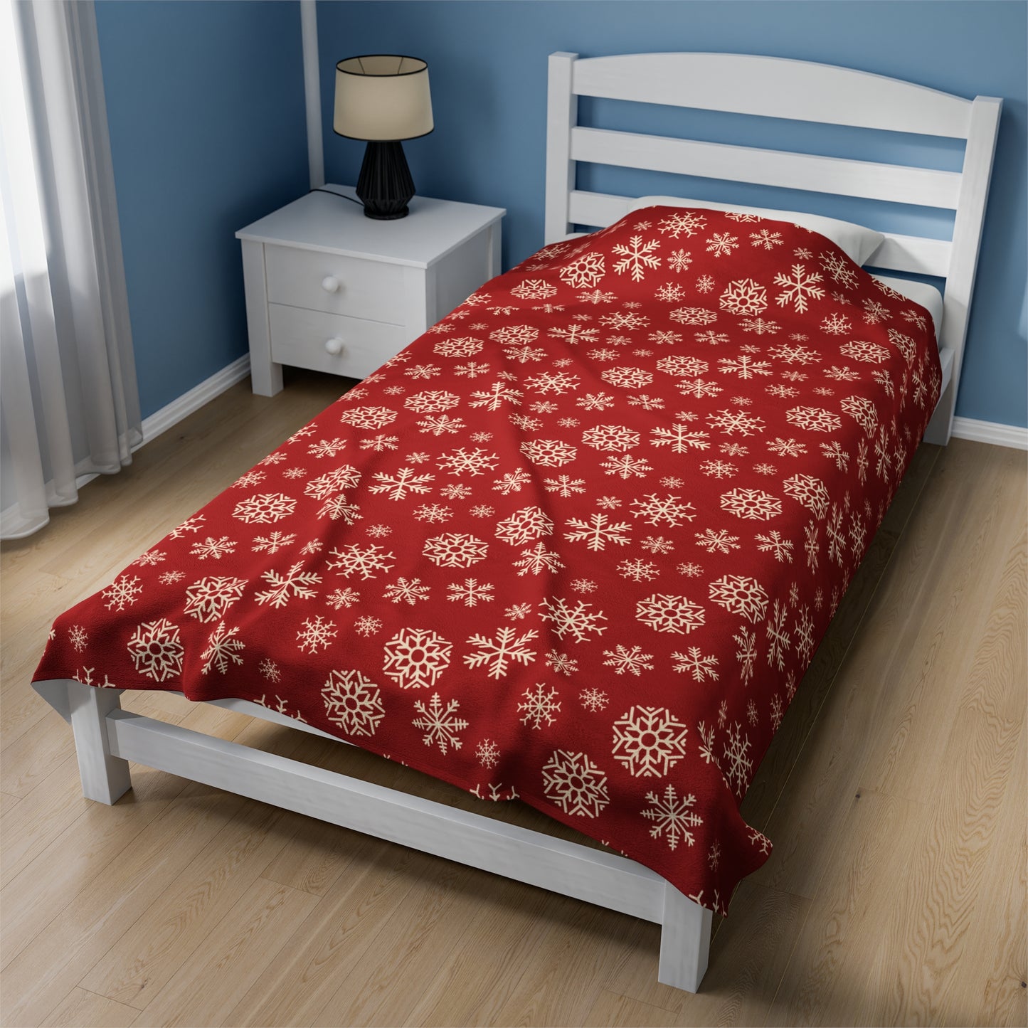 Frosted Snowflakes Velveteen Plush Blanket