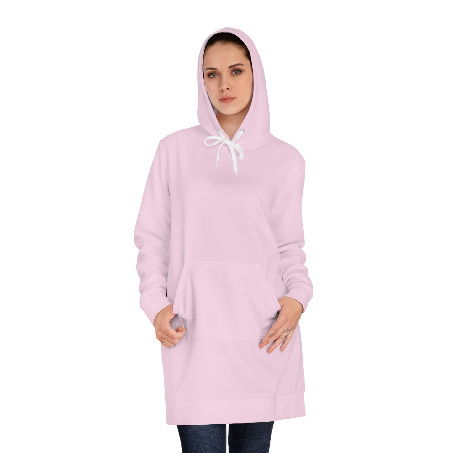 Womens Baby Pink Hoodie Pajama Dress