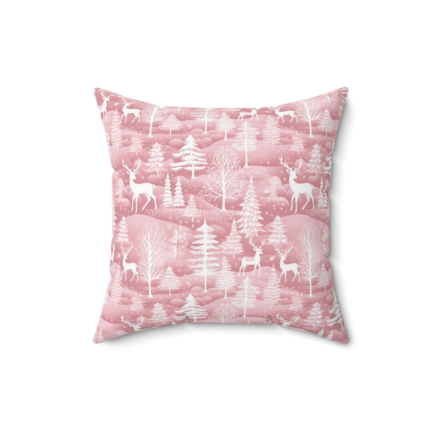 Pink Winter Wonderland Spun Polyester Square Pillow