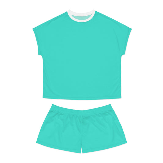 Womens Turquoise Short Pajama Set