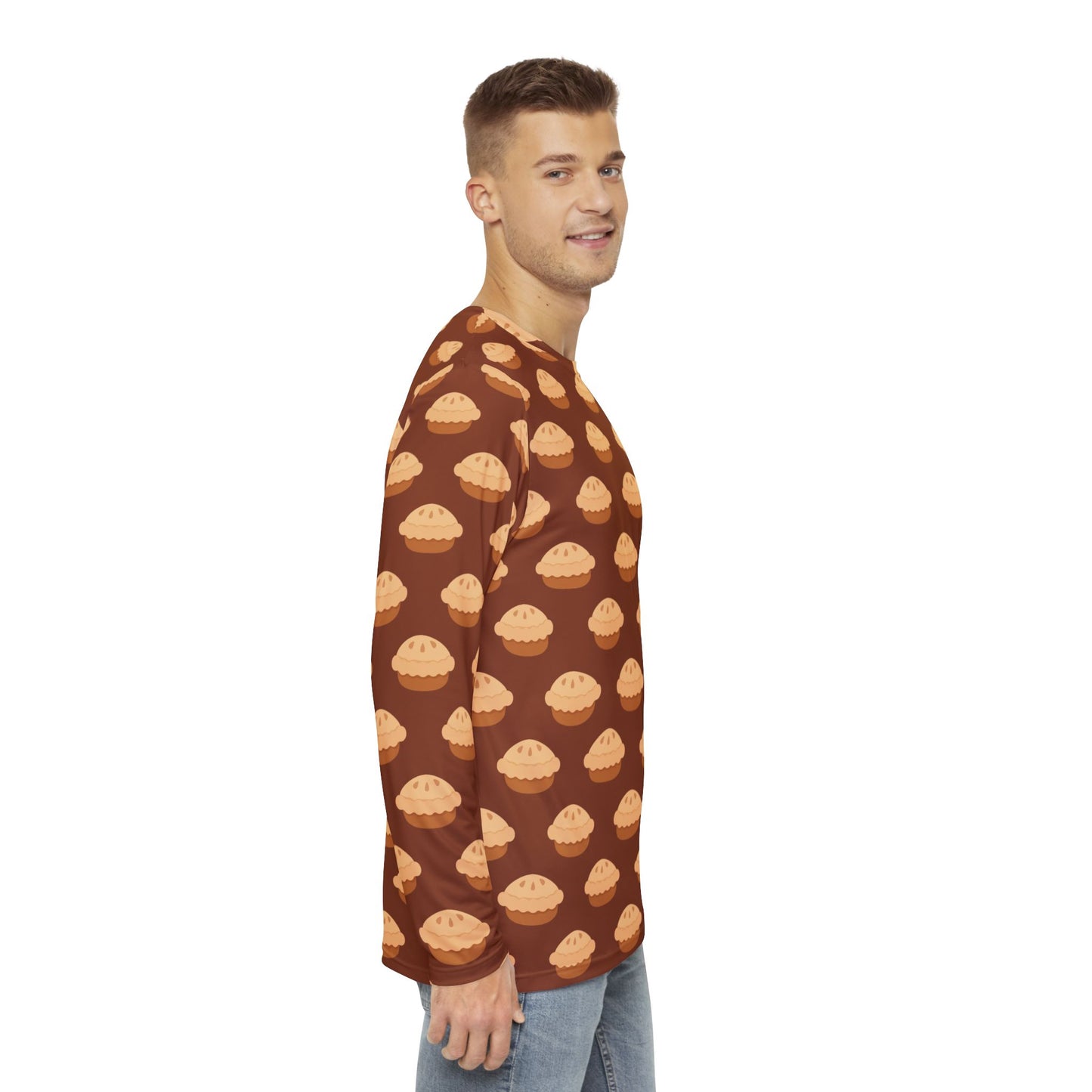 Mens Pumpkin Patch Pies Long Sleeve Pajama Shirt