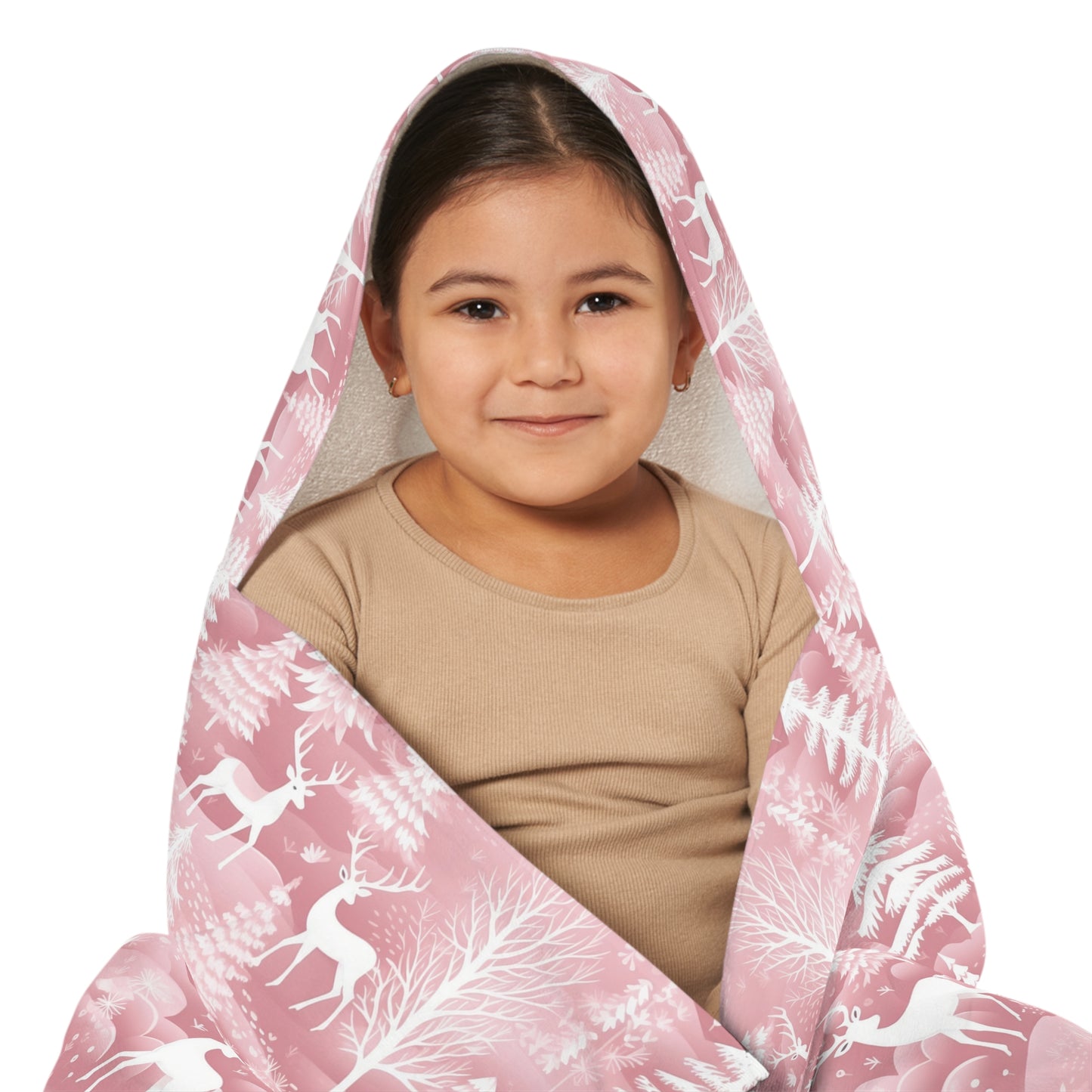 Youth Pink Winter Wonderland Hooded Towel