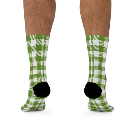 Green Plaid Recycled Poly Socks