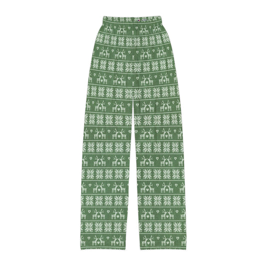 Kids Green Festive Forest Pajama Pants