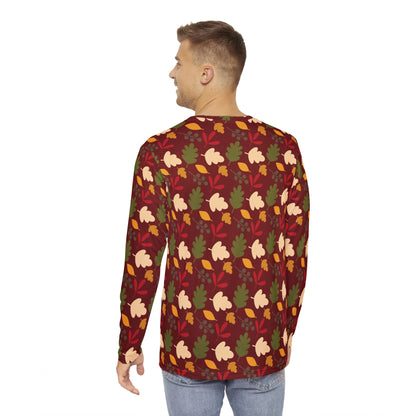 Mens Crisp Leaves Long Sleeve Pajama Shirt