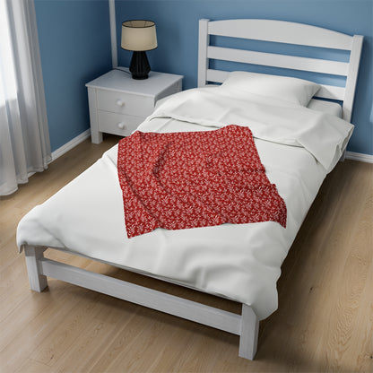 Scarlet Flora Velveteen Plush Blanket