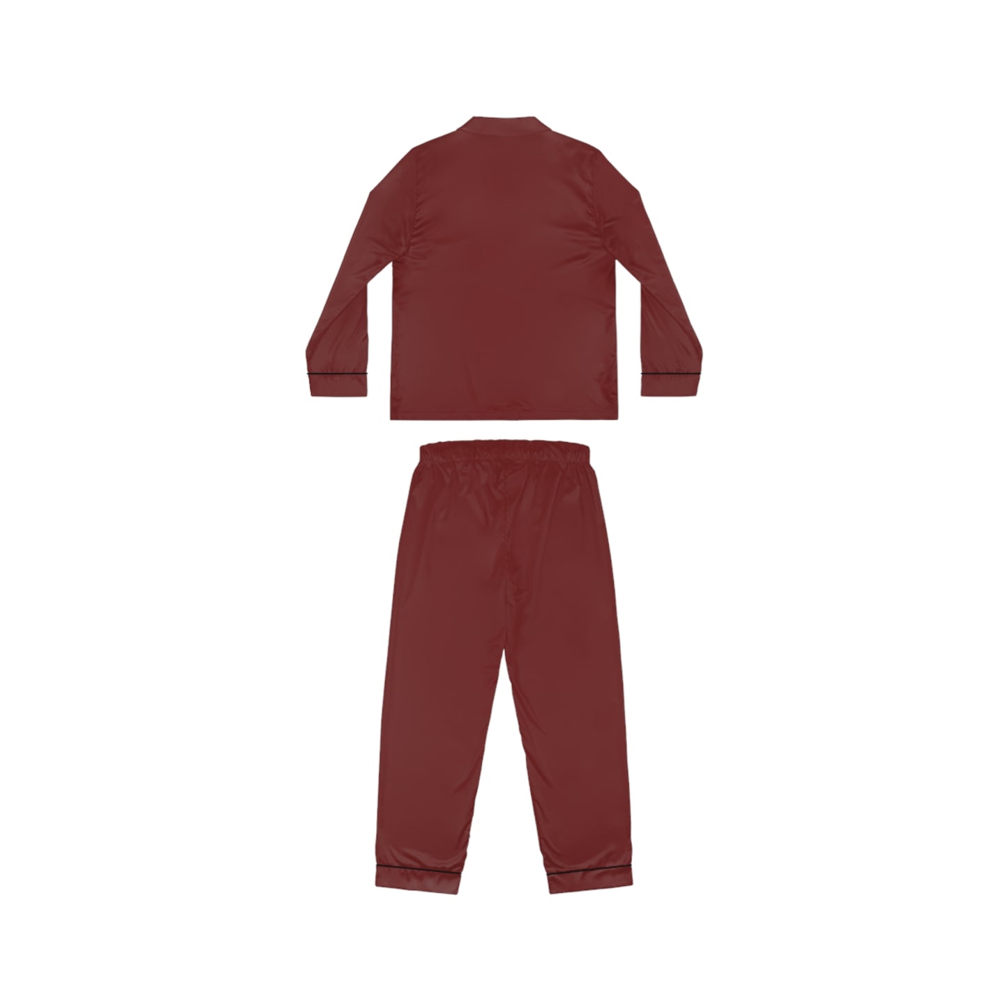 Womens Burgundy Satin Pajama Set