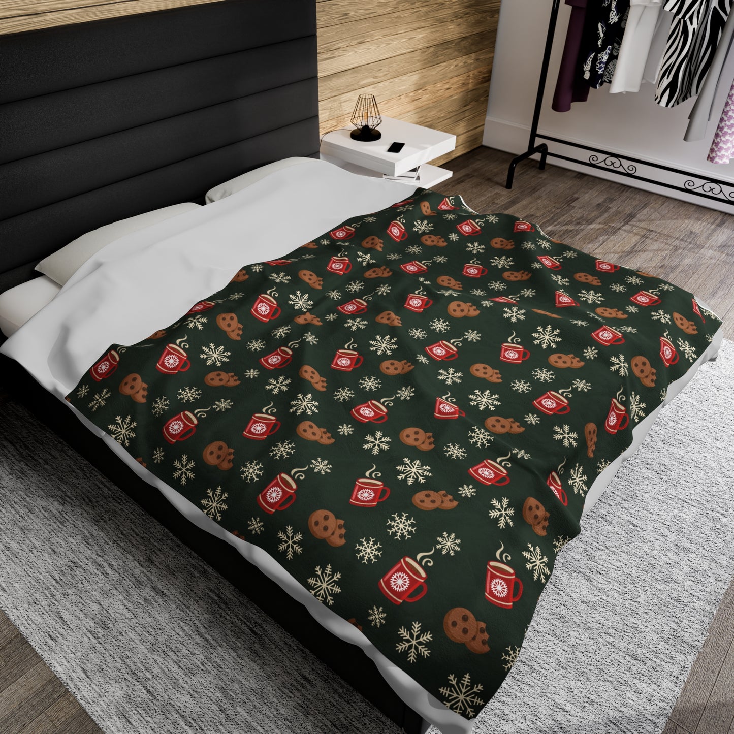 Christmas Morning Velveteen Plush Blanket