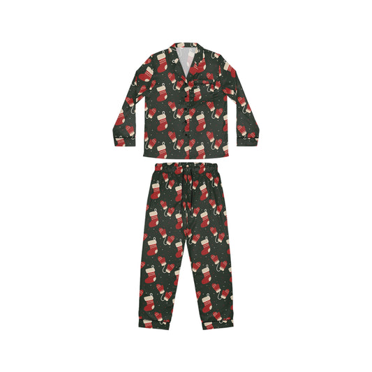 Womens Warm Wishes Satin Pajama Set