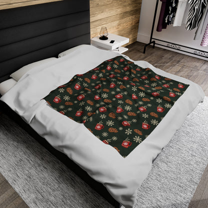 Christmas Morning Velveteen Plush Blanket