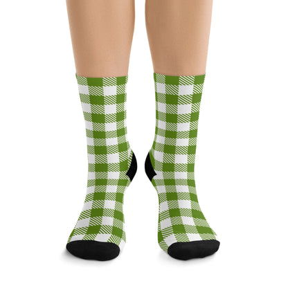 Green Plaid Recycled Poly Socks