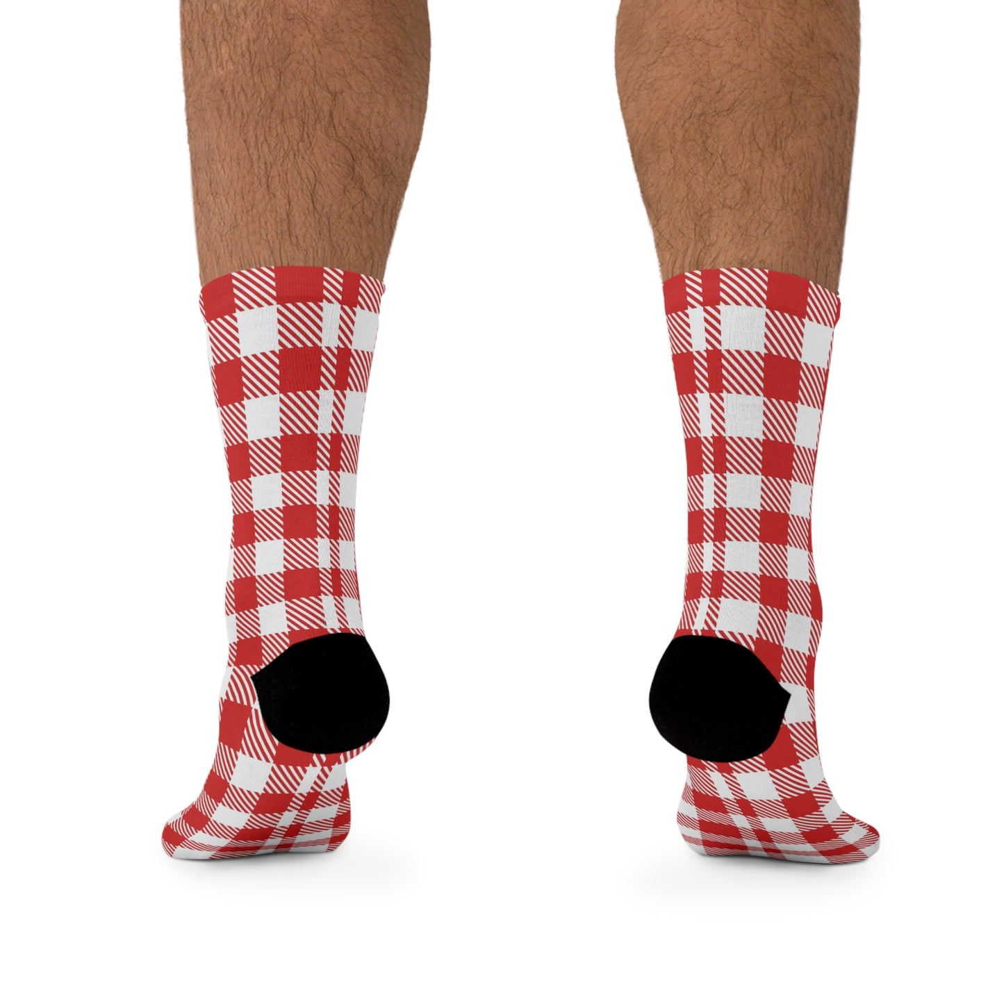 Red Plaid Recycled Poly Socks