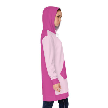 Womens Pink Color-Block Hoodie Pajama Dress